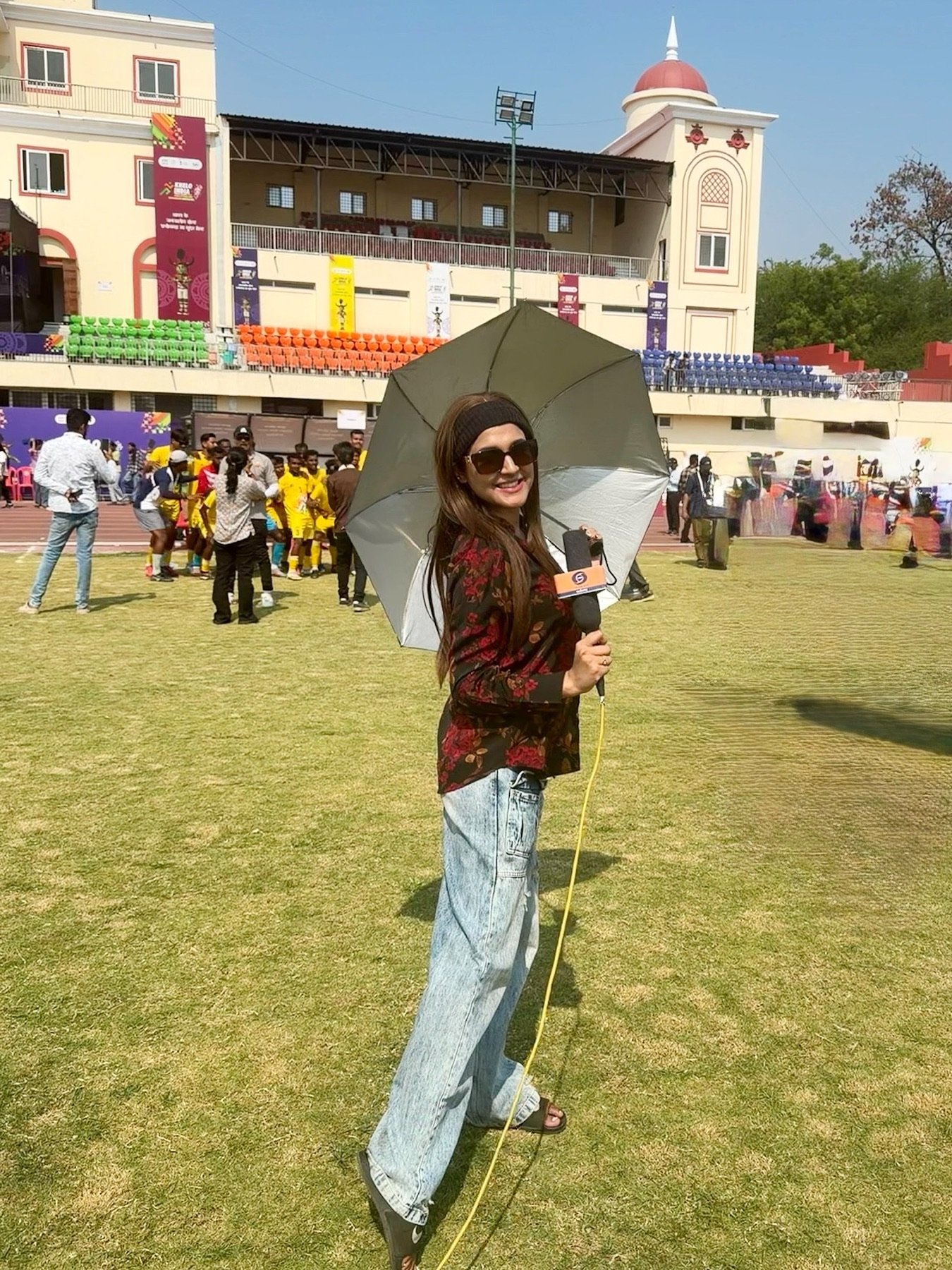 Khushi Ansari off-air candid at a stadium