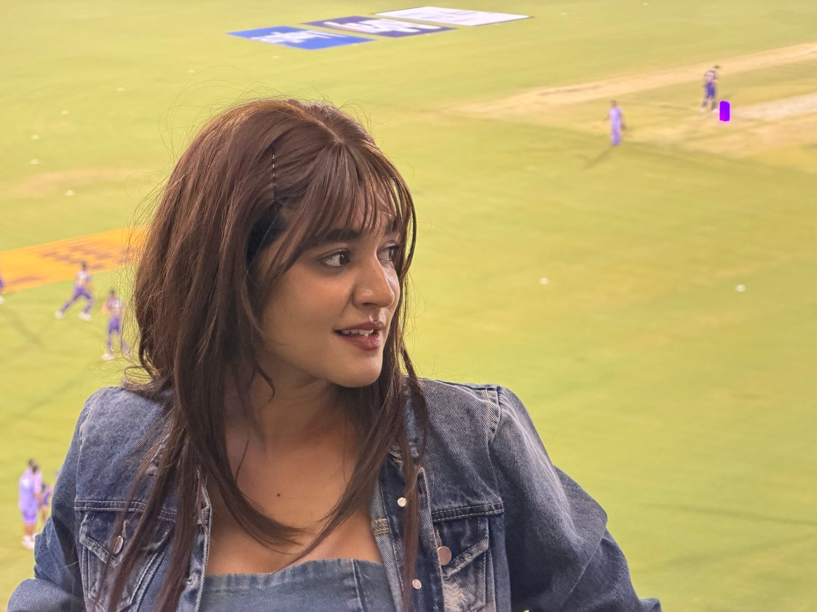 Close portrait of Khushi Ansari at the stadium